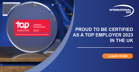 International SOS certified as a Top Employer 2023 in the UK. (Graphic: Business Wire)