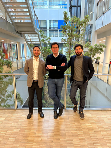 From left to right: Anton Komyza CFO & Cofounder, Cédric Bernard CEO & Cofounder, Gabriel Tissandier General Director & Cofounder (Photo: ProovStation)