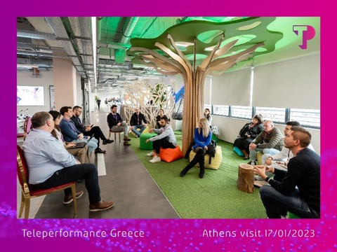Focus group between investors and Teleperformance employees during the Athens, Greece site visit, on January 17th, 2023 (Photo: Teleperformance)