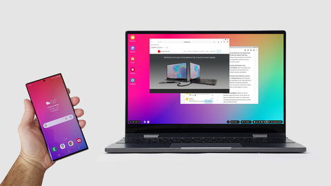 original NexDock can turn your phone into a laptop wirelessly. (Photo: Business Wire)