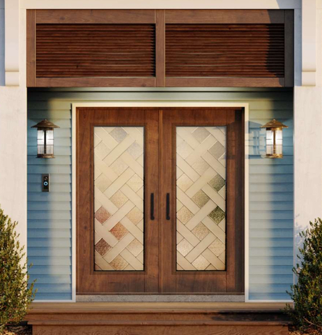 ODL Inc., a leader in the building products industry with an emphasis in fenestration, unveils new doorglass designs at the 2023 International Builders Show (IBS), including Margate, a sophisticated lattice pattern using etched glass and iced granite texturing to create a high-end feel. #IBS2023 (Photo: Business Wire)