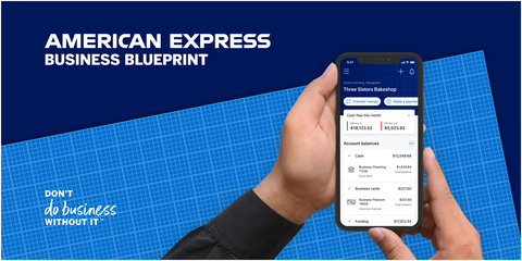American Express Business Blueprint™ is a new digital cash-flow management hub designed exclusively for small businesses, featuring free cash flow insights, digital financial products, and an easy way to reach and manage American Express Business Cards. (Graphic: Business Wire)