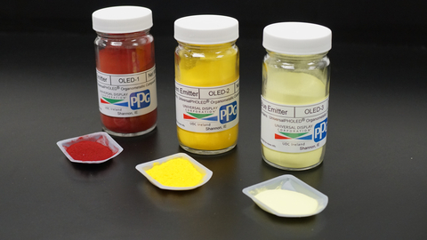 thumbnail PPG produces phosphorescent organic light-emitting diode (OLED) materials and technologies for Universal Display Corporation (UDC) that are up to four times more energy-efficient than conventional fluorescent OLED materials. UDC’s proprietary UniversalPHOLED® technology enhances the performance of consumer displays and lighting products by providing power savings that enable longer battery life in portable electronics and less energy consumption in larger display and lighting products. (Photo: Business Wire)