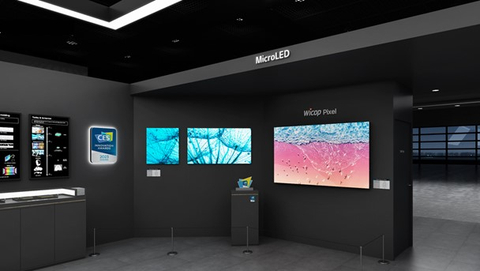 Lo stand espositivo dei prodotti micro-LED di Seoul Viosys all'ISE 2023 (foto: Seoul Viosys)