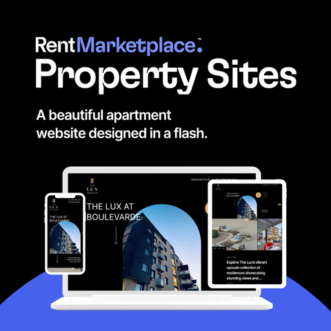 RentMarketplace. Property Sites: A beautiful branded hub for your property, created at lightning speed! (Graphic: Business Wire)
