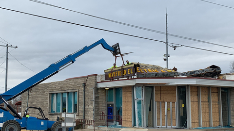 original A tornado destroyed Mayfield Electric & Water Systems' main office along with hundreds of other businesses and homes, but the utility credits its emergency plan, advanced metering infrastructure and volunteers for a resilient recovery. (Photo: Business Wire)