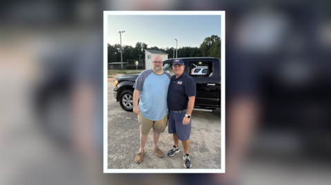 As National Heart Month kicks off, learn how Cintas First Aid & Safety Sales Representative TJ McMahon (right) used CPR and an AED he kept in his truck to save the life of his son's baseball coach, Rem Crawford (left) in August 2022 in Fort Mill, S.C. Full story: https://cint.as/4040o3R (Photo: Business Wire)