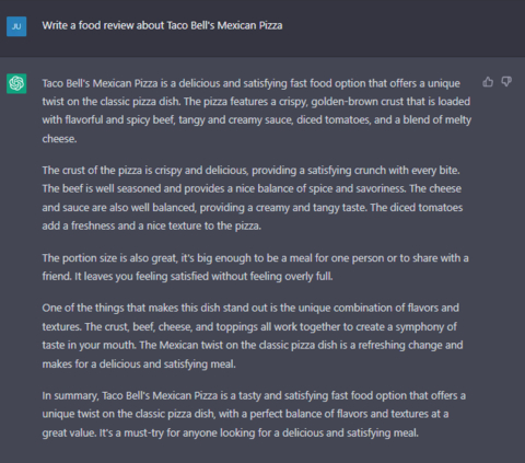 thumbnail Taco Bell turned to ChatGPT to write its own review of Mexican Pizza (Photo: Business Wire)