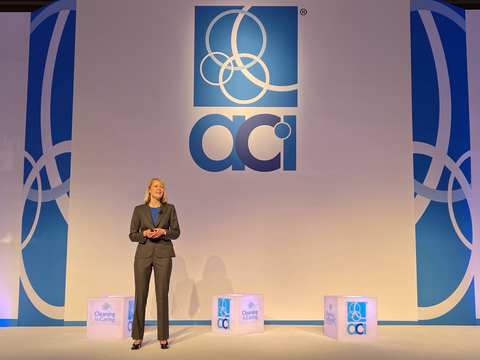 original American Cleaning Institute President & CEO Melissa Hockstad presents her State of the Association address at the 2023 ACI Convention in Orlando, Florida. (Photo: Business Wire)