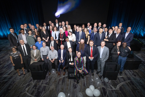The 2023 SPIE Prism Awards: The evening's winners and presenters celebrate their successes and 15 years of photonics innovations. (Photo: Business Wire)