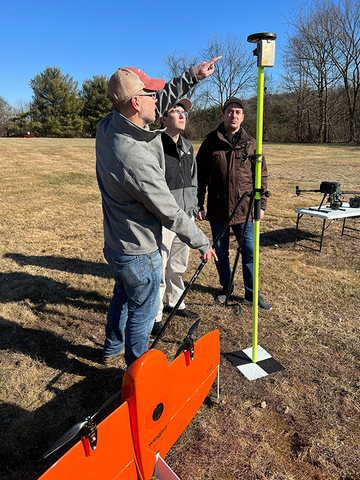 AlphaRTK Founder, Chris Kahn, explains high-precision aerial mapping methods to Warren Community College UAS (drone) students. (Photo: Business Wire)