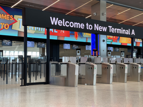 Newark Liberty International Airport's new Terminal A offers fast, seamless cellular and Wi-Fi connectivity for passengers. Photo courtesy of Port Authority of New York and New Jersey.