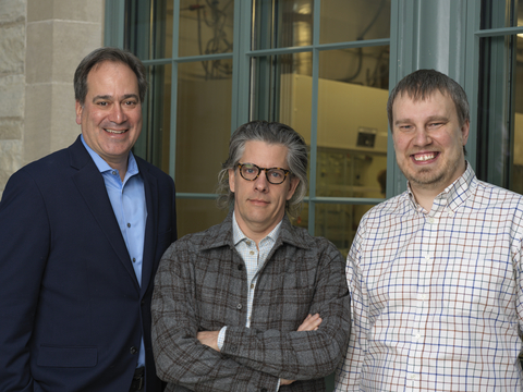 Mattiq Co-founder Chad Mirkin (left), CEO Jeff Erhardt (middle), and CTO Andrey Ivankin (right) combine expertise across nanoscience, AI and business solutions to deliver commercially viable sustainable materials at an unparalleled scale and pace. (Photo: Business Wire)