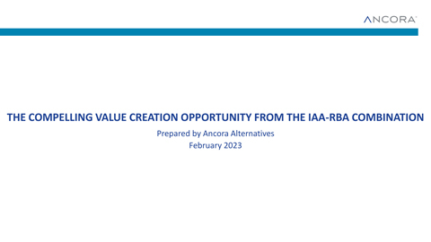 Presentation: The Compelling Value Creation Opportunity From The IAA-RBA Combination