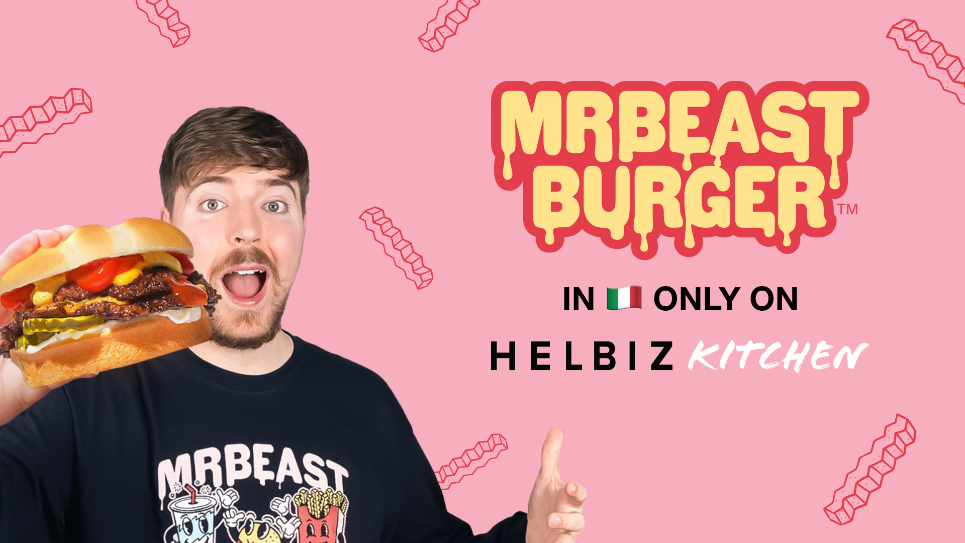 MrBeast Burger™ For the First Time in Italy with Helbiz Kitchen Available  From Today