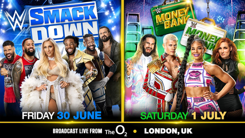 FRIDAY NIGHT SMACKDOWN® HEADED TO THE O2 IN LONDON THE NIGHT BEFORE MONEY IN THE BANK (Graphic: Business Wire)