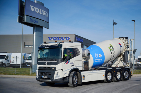 CEMEX and Volvo Trucks introduced the world’s first fully electric and zero-emission heavy concrete mixer truck at a joint event in Berlin, Germany. (Photo: Business Wire)