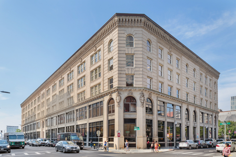 The exterior of the 179 Lincoln in Boston. The repositioned office celebrates its history as a shoe factory while creating a collaborative environment for today’s workplace. (Photo: Business Wire)