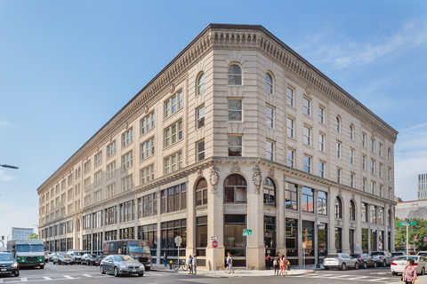 original The exterior of the 179 Lincoln in Boston. The repositioned office celebrates its history as a shoe factory while creating a collaborative environment for today’s workplace. (Photo: Business Wire)