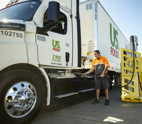 US Foods announces initial delivery of battery-electric trucks (Photo: Business Wire)