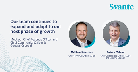Svante appoints Matthew Stevenson as CRO and Andrew McLeod as CCO & General Counsel (Graphic: Business Wire)
