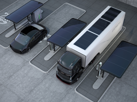 Electric car and truck charging (Photo: Business Wire)