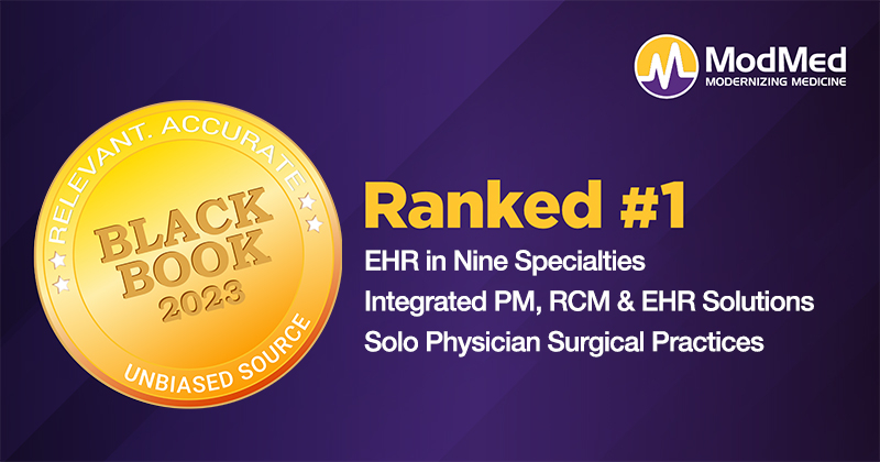 ModMed earns nine #1 rankings again in the 2023 Black Book survey ...