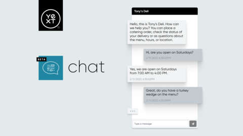 Yext has launched Yext Chat, a new product that empowers organizations to create conversational experiences with cutting-edge AI. (Graphic: Yext)