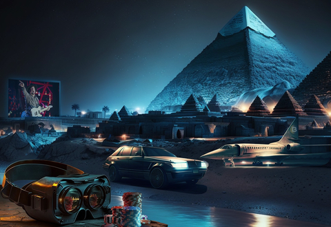 A composite view from a world everyone can visit at BITNILE.COM. The only limit to what you can see, visit and do at BITNILE.COM is your imagination. Register prior to March 1, 2023 and Get Rewarded! Launching March 1, 2023 #Egyptian paradise #Pyramids #The_Nile_River #The_River_Nile #exotic_vacations #exotic_adventures #jet_airplane #VR_experience #BitNile.com @BitNile.com $BitNile.com #Ault_Alliance @Ault_Alliance #Ault #ZEST #Ecoark (Graphic: Business Wire)