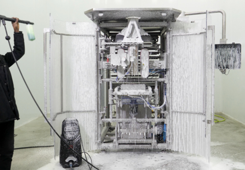 original Weighpack systems / Paxiom high pressure washdown vertical form fill and seal bagging machine (Photo: Business Wire)