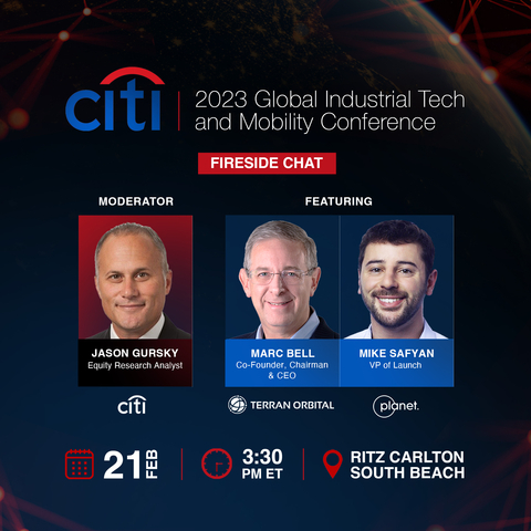 Terran Orbital’s Marc Bell to Present at Citi’s 2023 Global Industrial Tech and Mobility Conference. (Image Credit: Terran Orbital Corporation)