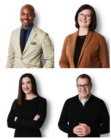 Clockwise from top left: Cecil Cross, Liz Cies, Jarrett Rush, and Katie Long (Photo: Business Wire)