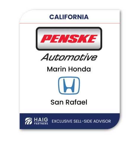 With the sale of Penske Automotive Group's Marin Honda, the team at Haig Partners has been involved in the purchase or sale of 70 dealerships in California, more than any other advisory firm. (Photo: Business Wire)