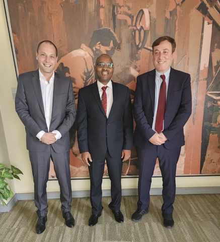 From left to right: Eric Bierry, CEO of Sopra Banking Software; Paul Russo, CEO of KCB Group; Raouf Mhenni, Executive Vice President, Middle East and Africa at Sopra Banking Software. (Photo: Sopra Banking Software)