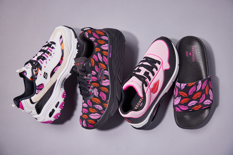 The Endless Kisses capsule from the Skechers x DVF collab features the timeless "Lips" print. (Photo: Business Wire)