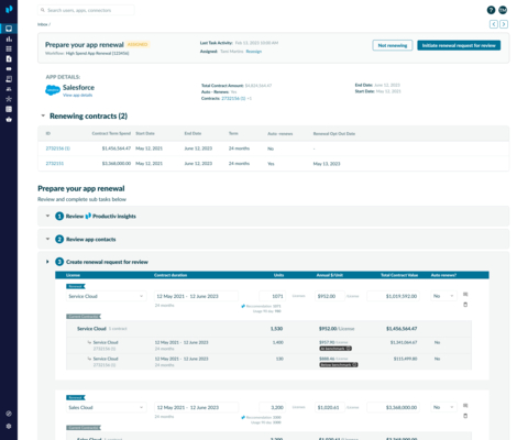 Productiv App Renewal Request allows businesses to take a data-first approach to make collaborative decisions on renewals. (Graphic: Productiv)