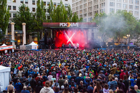 More than 40,000 people attended PDX LIVE concerts at Pioneer Courthouse Square in Portland last summer. The series is back in 2023 with 11 shows in August. (Photo: Business Wire)