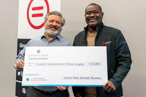 Audie Foster, Director of Operations for California American Water's Northern Division, and Dwayne Crenshaw, President and CEO of the Greater Sacramento Urban League (Photo: Business Wire)