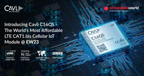 thumbnail Introducing The Cavli C16QS - The World's Most Affordable LTE CAT1.bis Cellular IoT Module @ EW23 (Graphic: Business Wire)