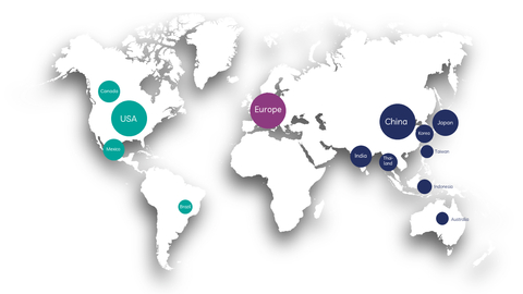 Carbios patent tiles by geographic region (Graphic: Carbios)