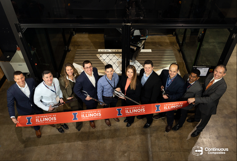 Ribbon cutting ceremony for the commercialization of Continuous Composites CF3D Enterprise™ system at University of Illinois Urbana-Champaign Department of Aerospace Engineering. (Photo: Business Wire)