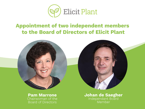 Pam Marrone and Johan de Saegher join Elicit Plant's Board of Directors (Photo: Elicit Plant)