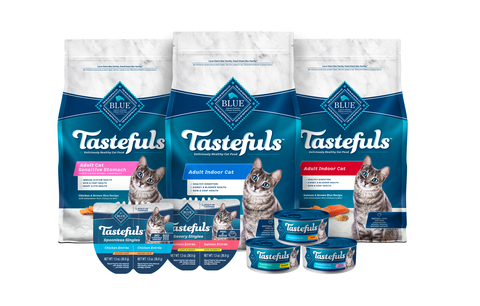 original BLUE Tastefuls™ is a portfolio of deliciously healthy wet and dry cat food specially crafted to entice even the most finicky felines while delivering high-quality nutrition through natural ingredients. (Photo: Business Wire)