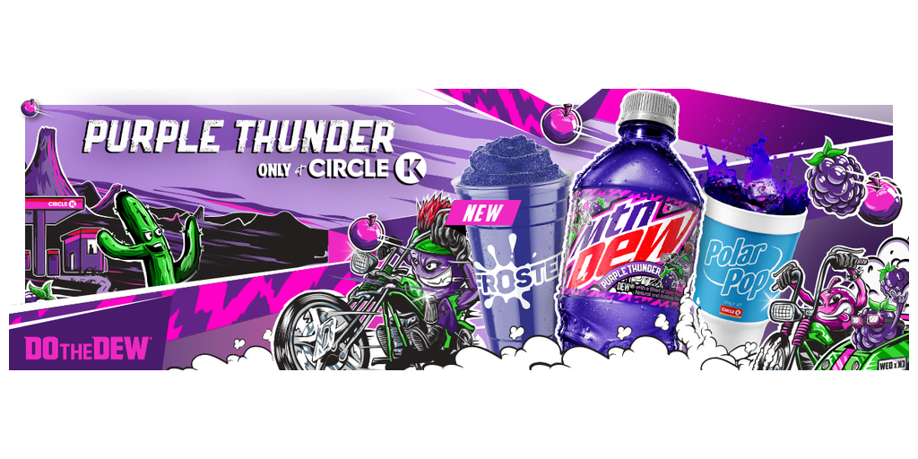 værtinde smeltet Hav Circle K® Exclusive MTN DEW® PURPLE THUNDER® Flavor Now Available in  Froster | Business Wire