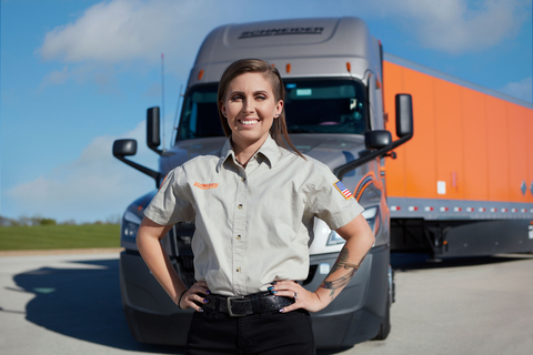 thumbnail KayLeigh McCall, driver and training engineer at Schneider. (Photo: Business Wire)