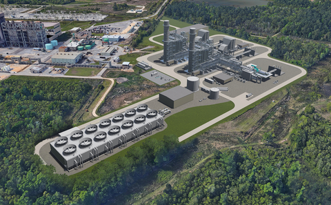 Representative illustration of the 2 on 1 combined cycle project, including two M501JAC enhanced air-cooled gas turbines, steam turbine, heat recovery steam generator, and advanced control system. (Credit: Sargent & Lundy)
