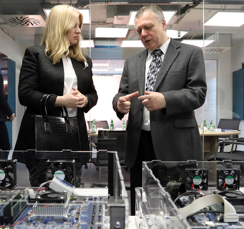 Zuzana Čaputová, President of the Slovak Republic visits Tachyum CEO Rado Danilak - Universal Processor for AI and Super Computers. (Photo: Business Wire)