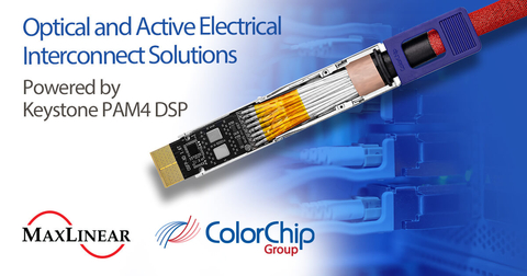 MaxLinear and ColorChip Announce Collaboration on a Complete Line of Optical and Active Electrical Interconnect Solutions (Graphic: Business Wire)