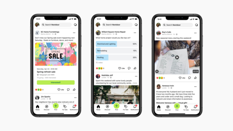 original Small businesses on Nextdoor have unlimited access to events, polls, and video posts to engage local customers (Photo: Business Wire)