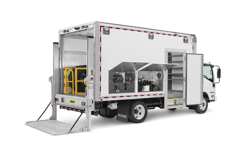The Morgan Truck Body Roadside Assistance Vehicle (RAV) features a service-ready mobile workshop with ease of access that includes curbside step door. (Photo: Morgan Truck Body)